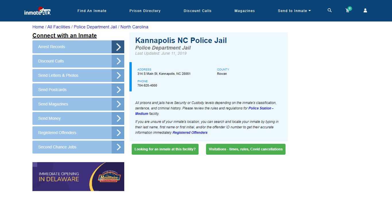 Kannapolis NC Police Jail & Inmate Search - Kannapolis, NC